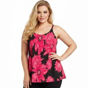 Floral Black and Pink Women's Top